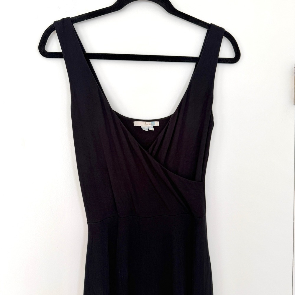 Boden Annecy Black Sleeveless Faux Wrap Maxi Dress V-Neck Pockets Size 6 - Picture 3 of 11